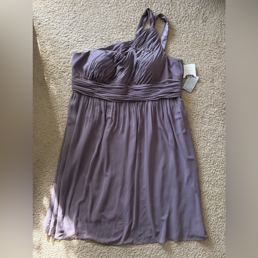 Women’s Lavender Pleated Chiffon A-Line Dress